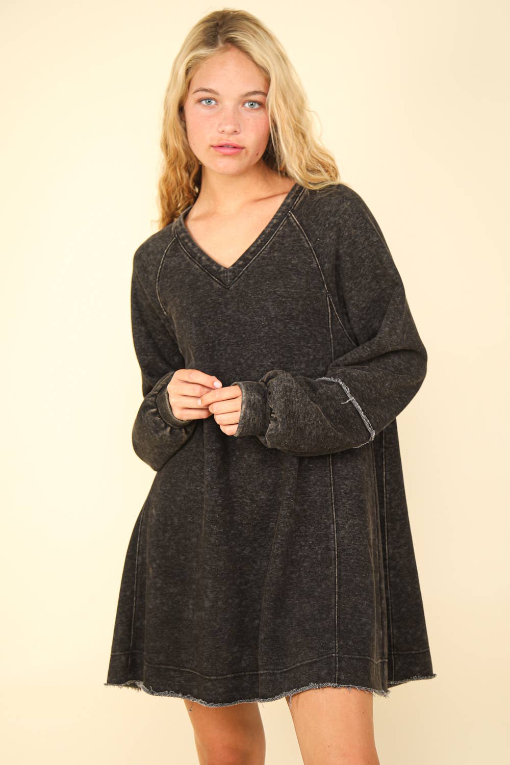 Mineral Washed Oversized Mini Dress