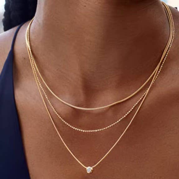 Waterproof Layered Rhinestone Necklace