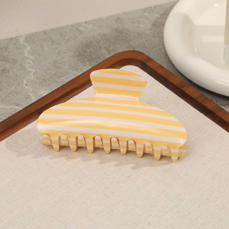 Oval Stripe Hair Claw Clip