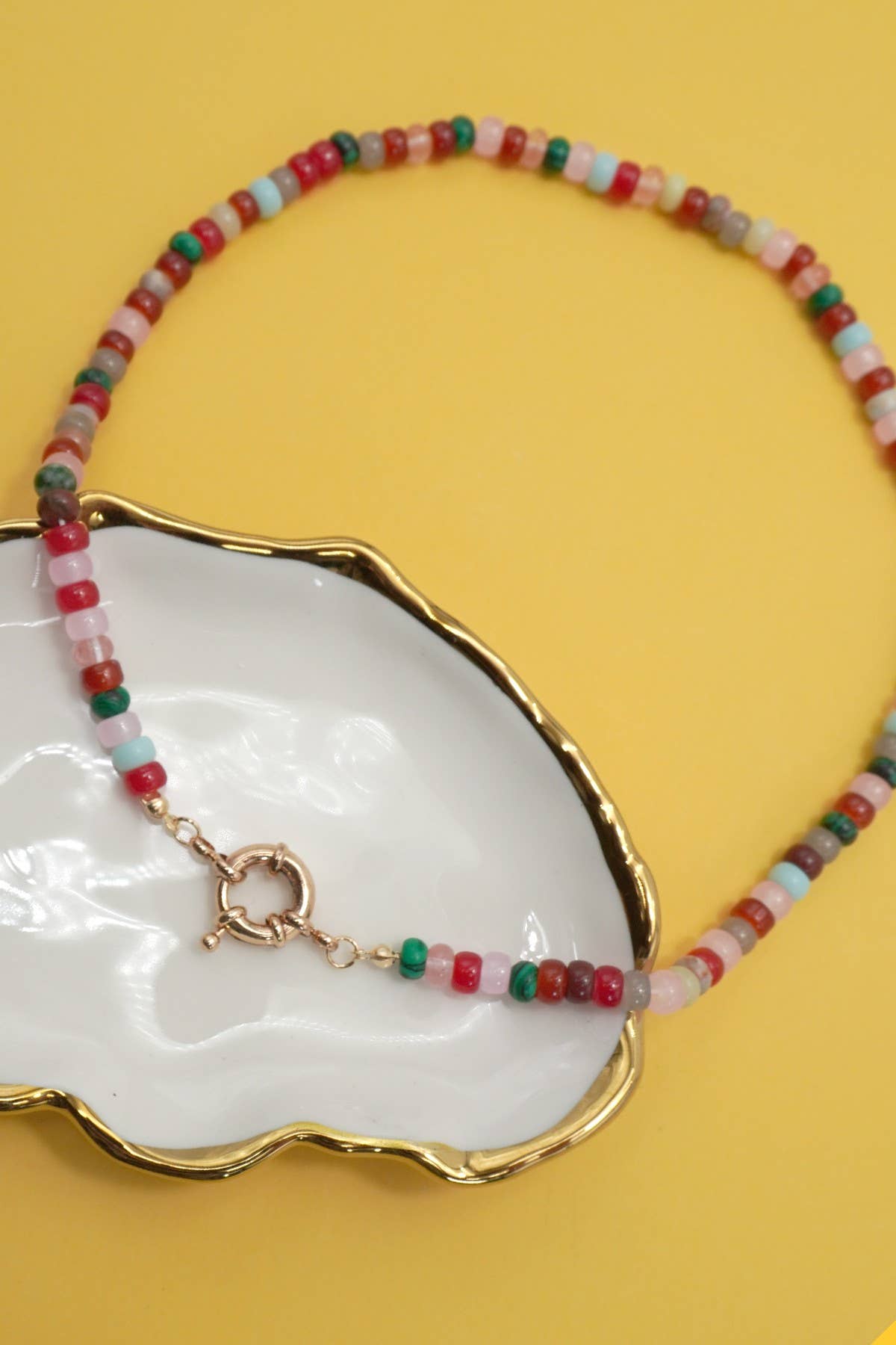 Natural Stone Multi Bead Necklace