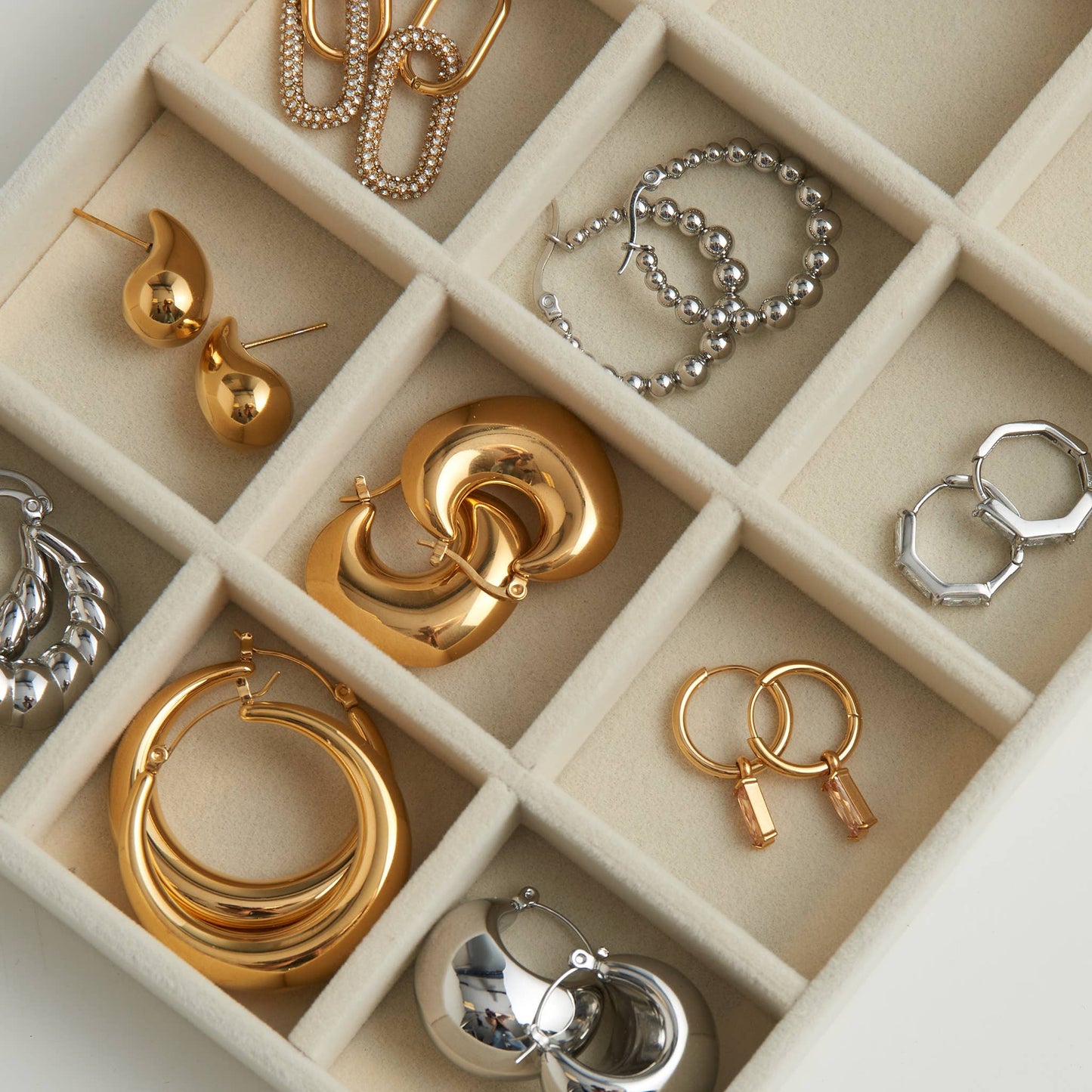 Narelle Waterproof Round Geo Hoop Earrings