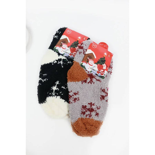 Kids Snowflake Fluffy Socks