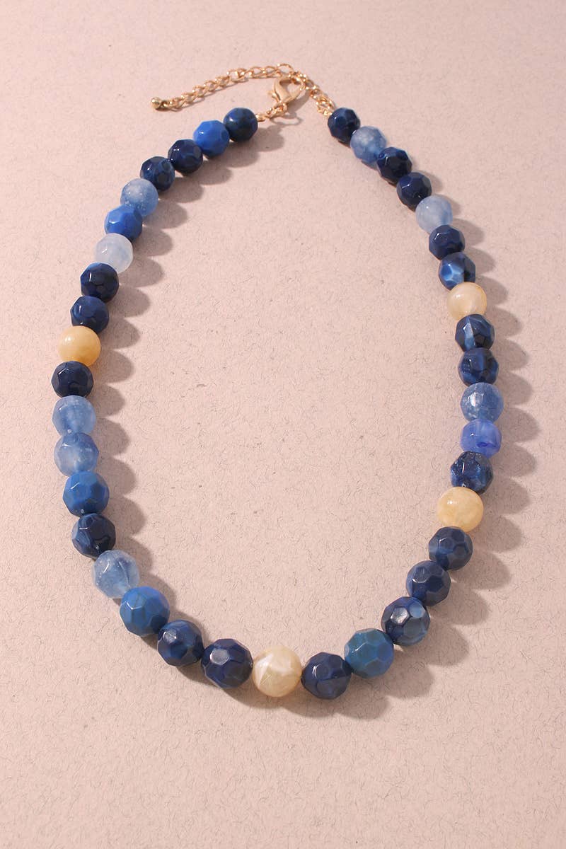 Multi Color Faceted Beaded Necklace