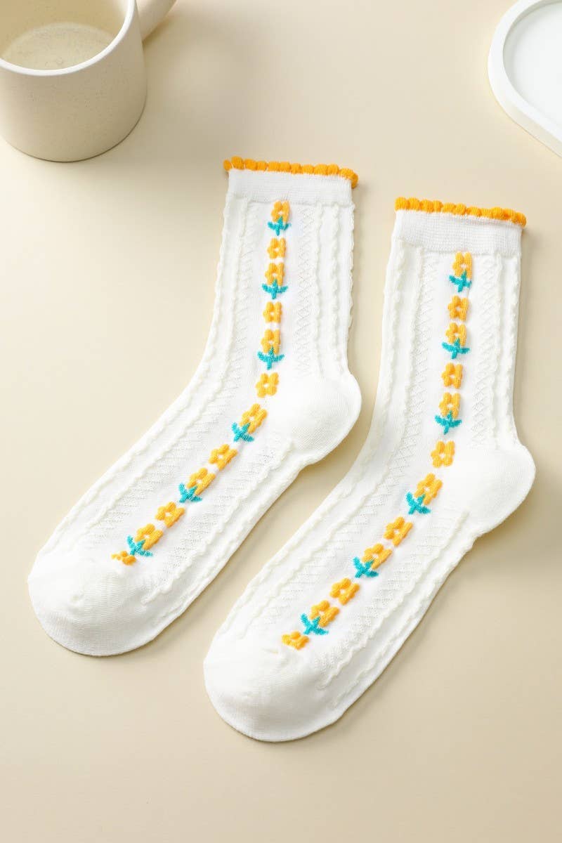 Embroidered Crew Sock