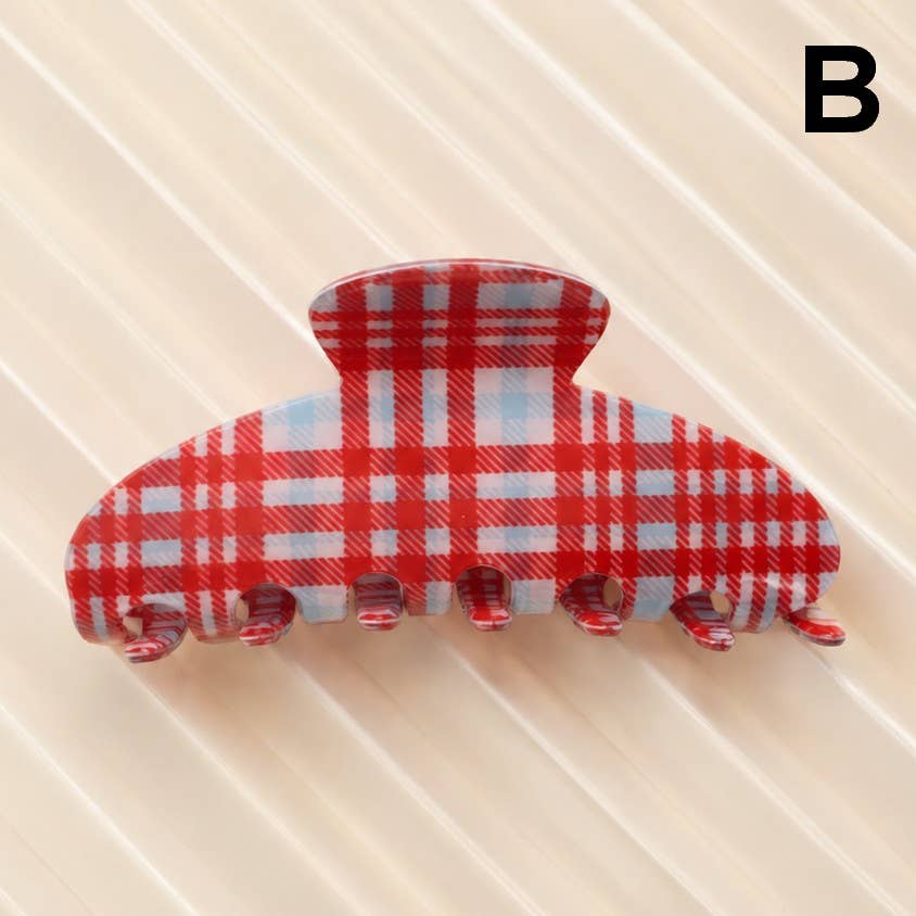 Pastel Plaid & Gingham Hair Claw Clip