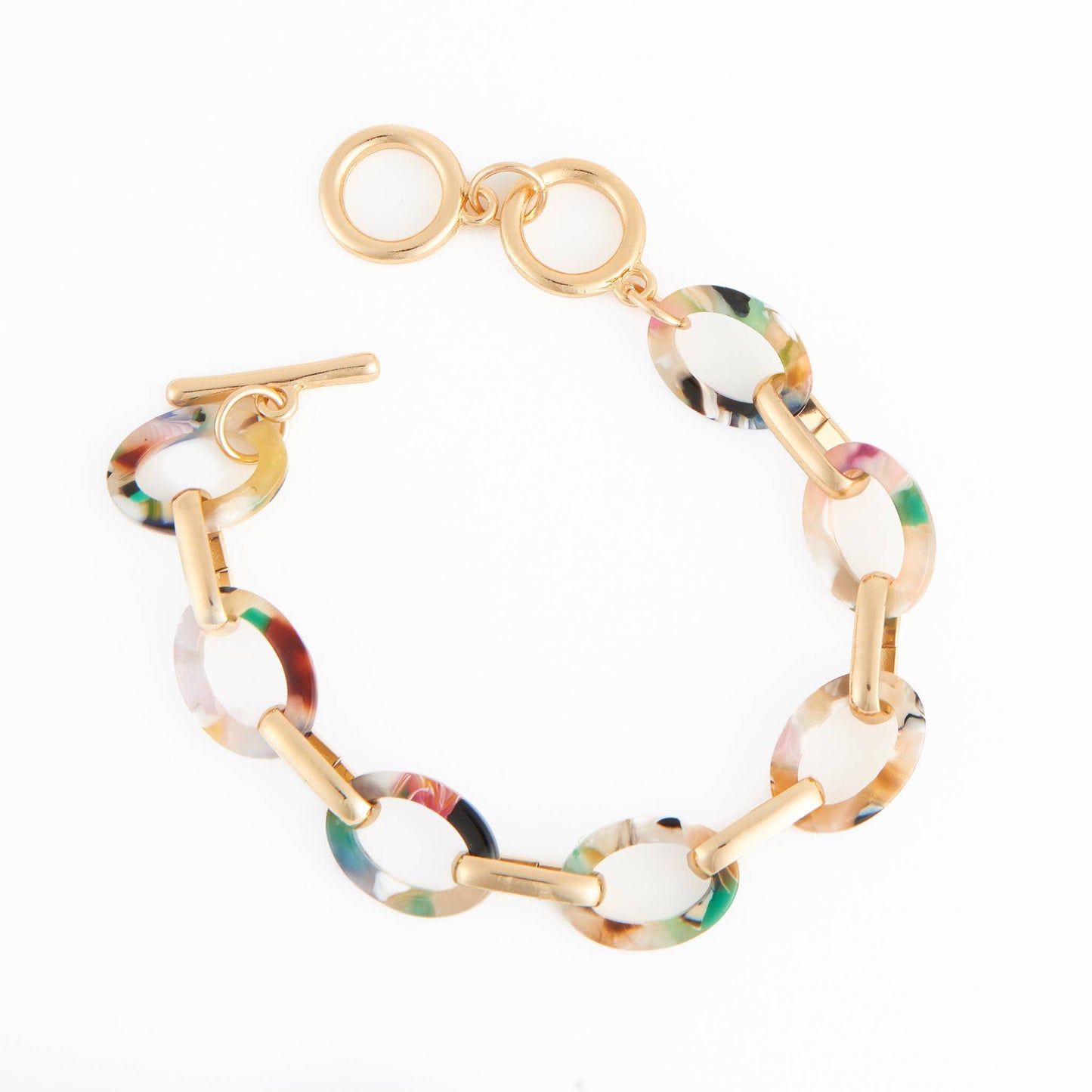 Toggle Bracelet Shayne Acrylic Celluloid Link 6.75"