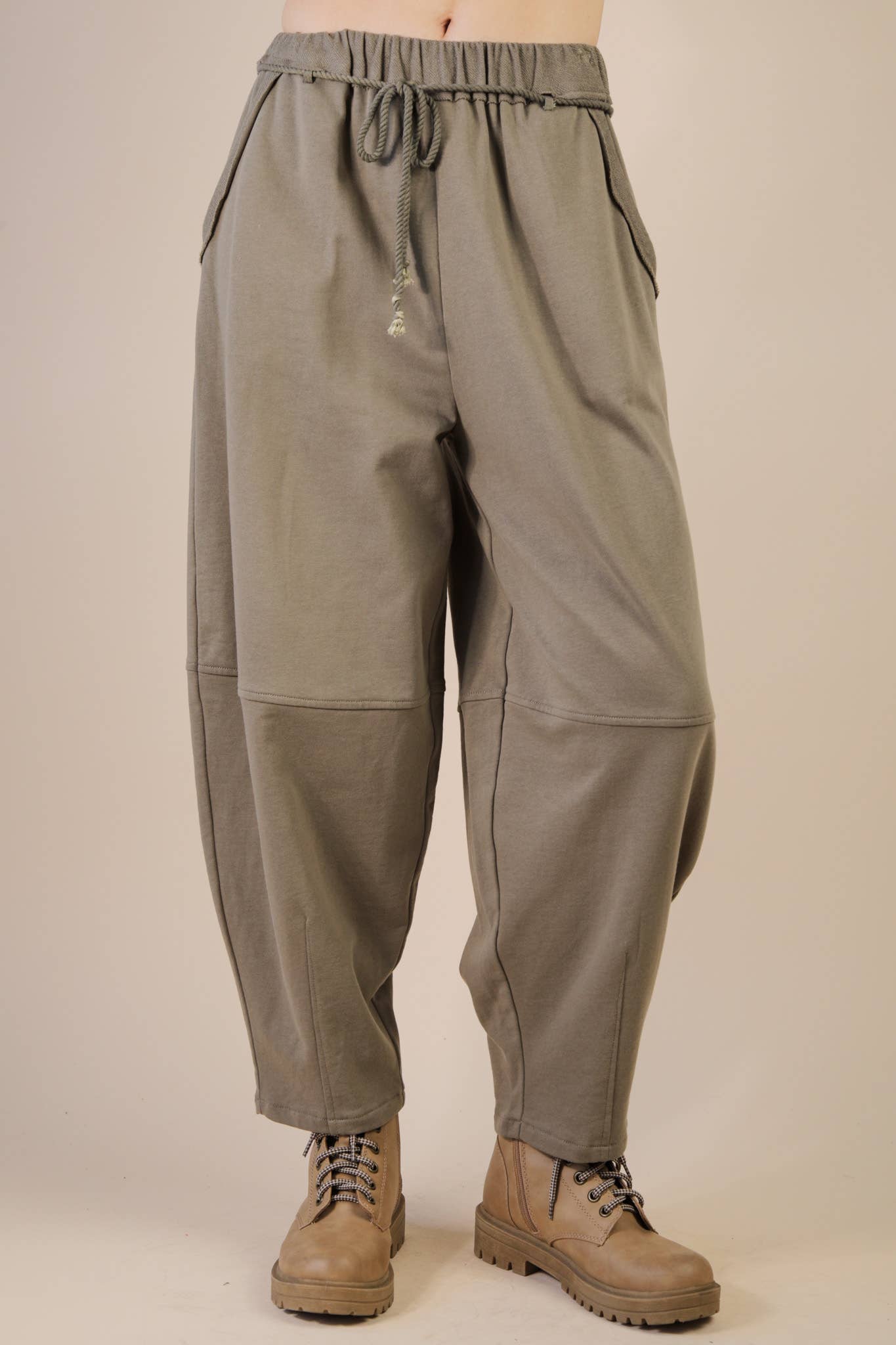 Braid Waist Strip Barrel Pants