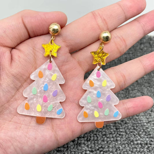 Christmas Tree Dangle Earrings