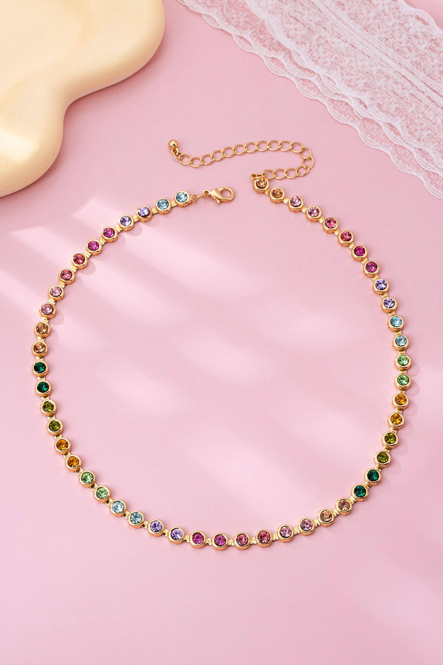 Gemstone Tennis Necklace