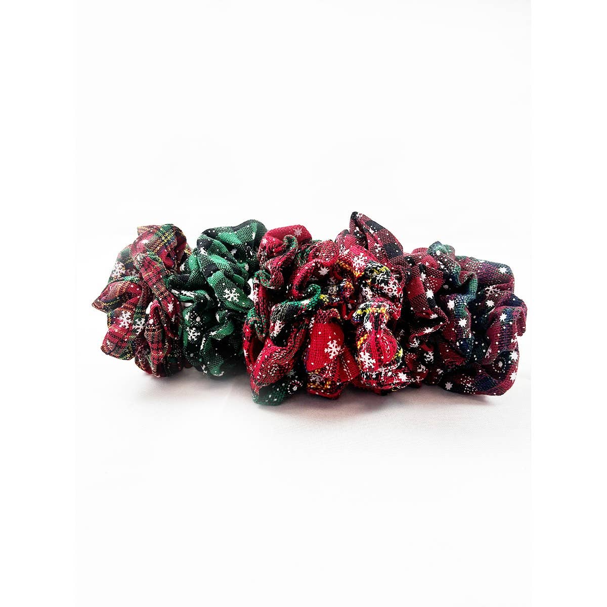 2 Pc Christmas Plaid Scrunchies