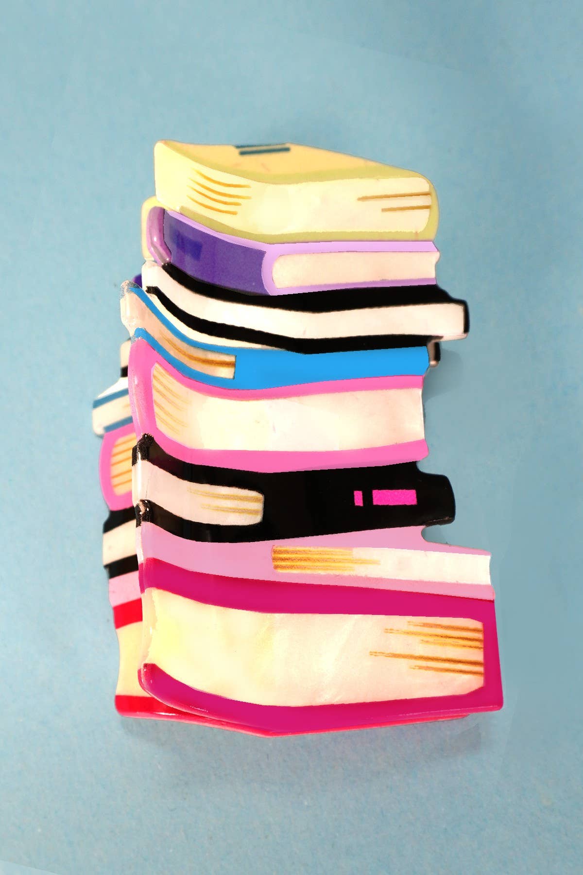 Book Stack Hair Claw Clip