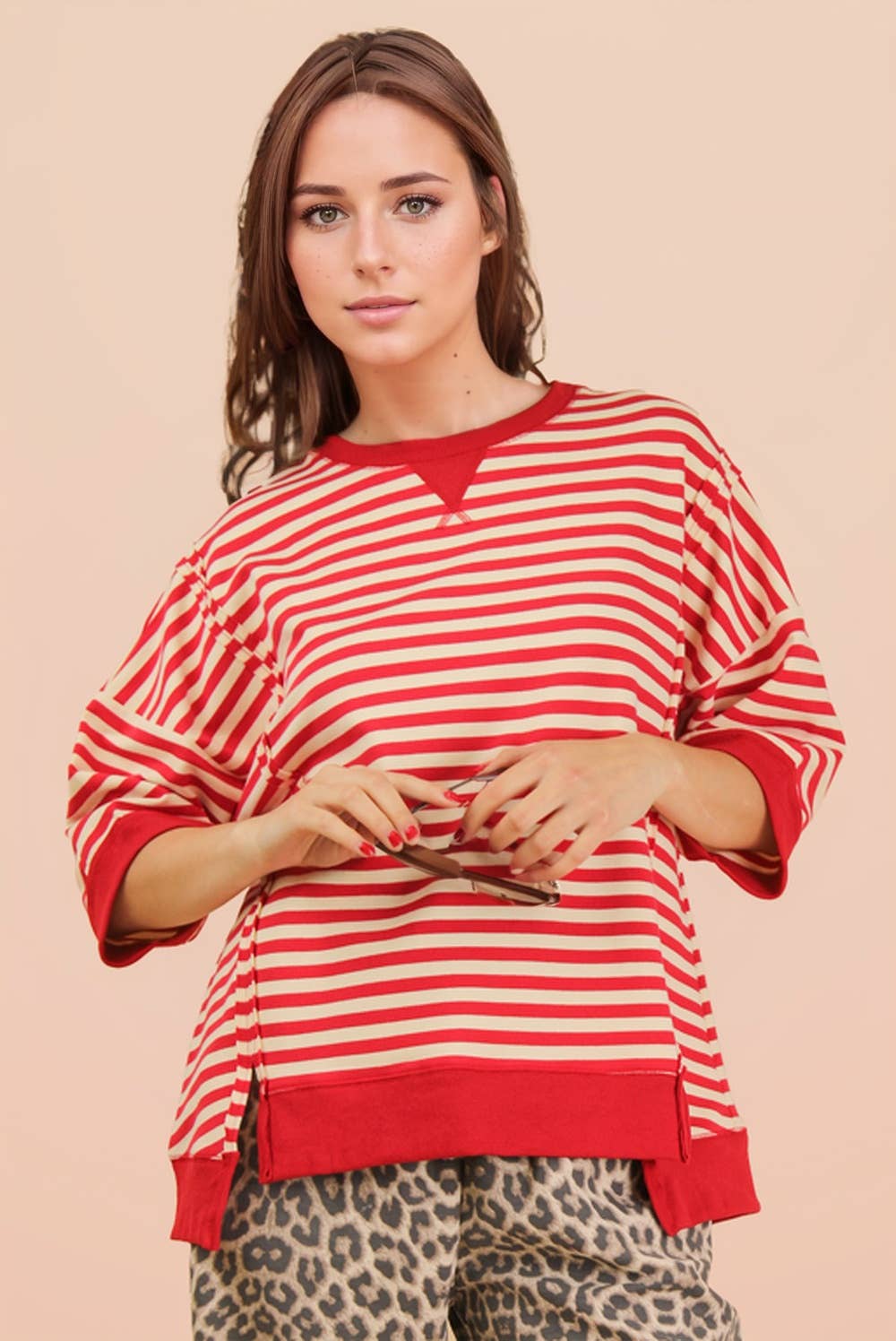 Ava Stripe Casual Knit Top