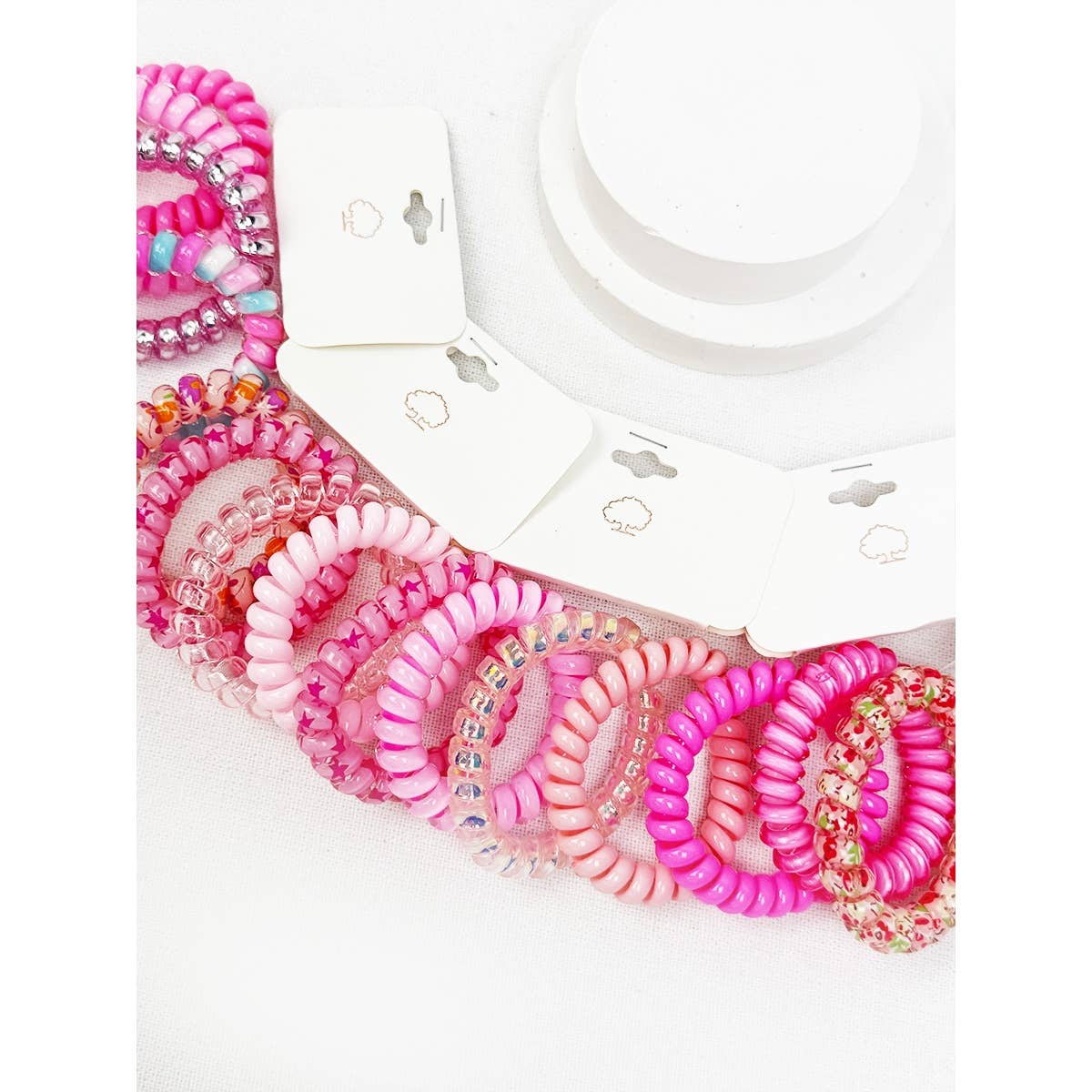 Hot Pink Spiral Hair Ties