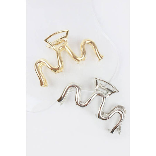 Wave Metal Hair Claw Clip