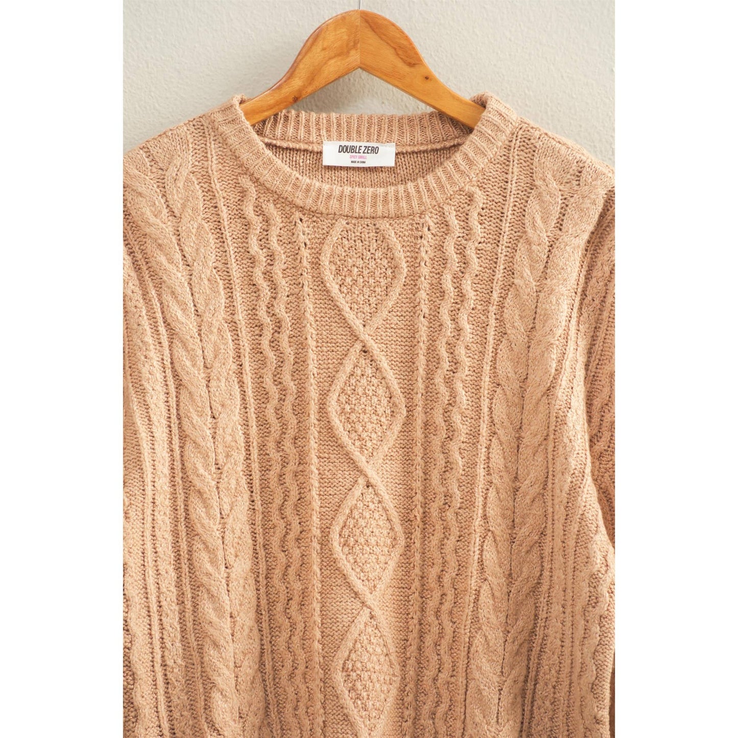 Cable Knit Balloon Sleeve Sweater