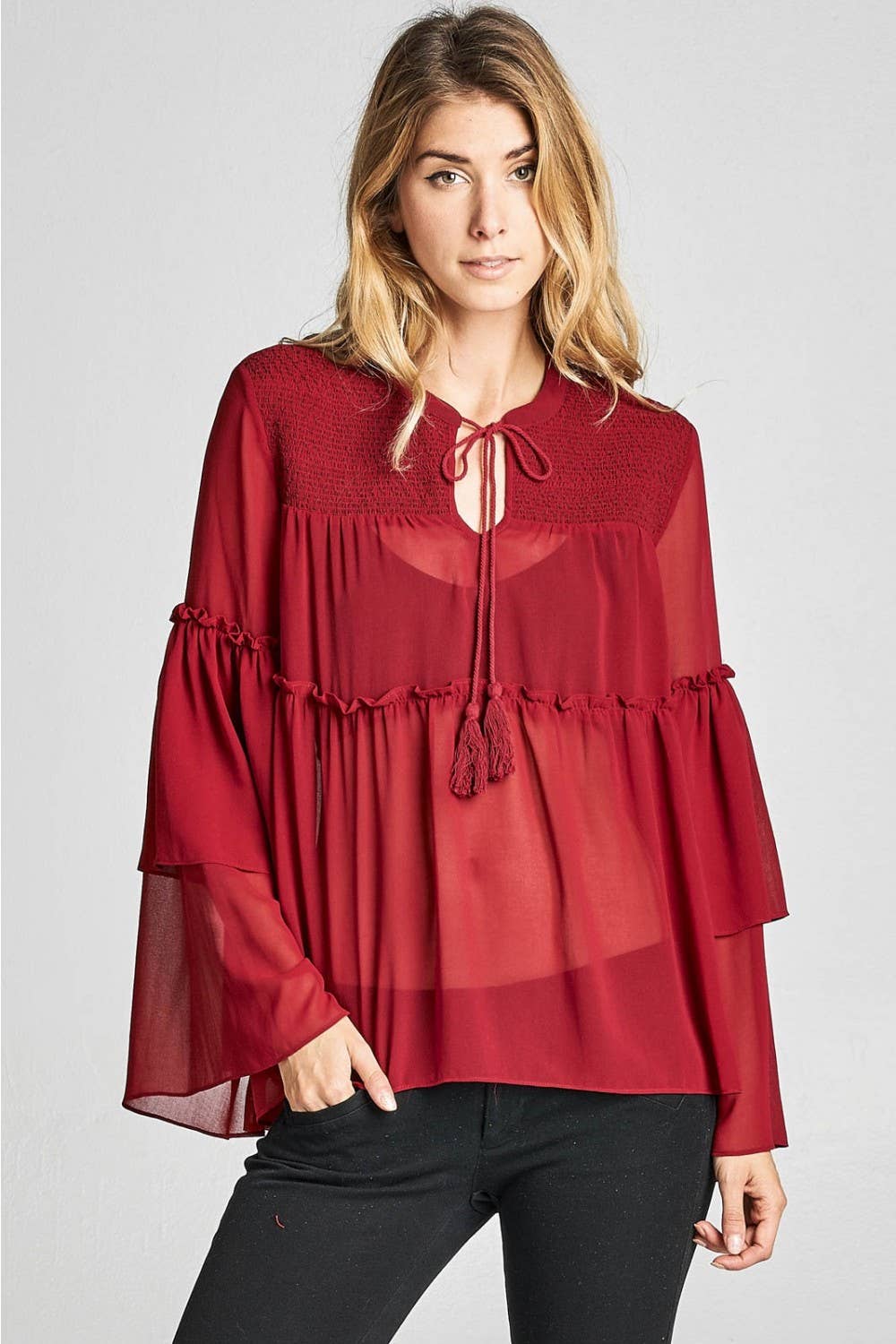 Sheer Layered Boho Top
