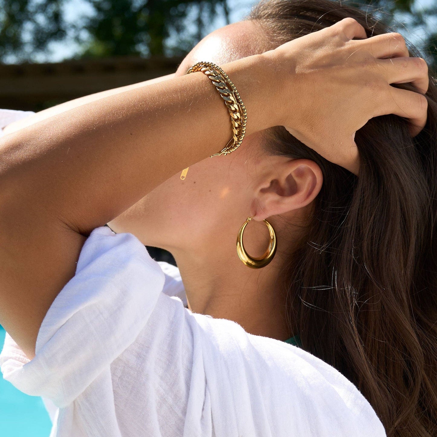 Waterproof Earrings Narelle Round Hoop Jewelry