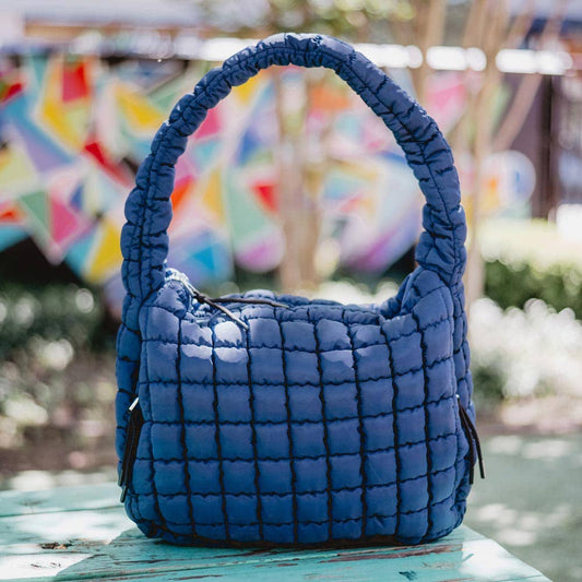 Navy Oversized Quilted Bag