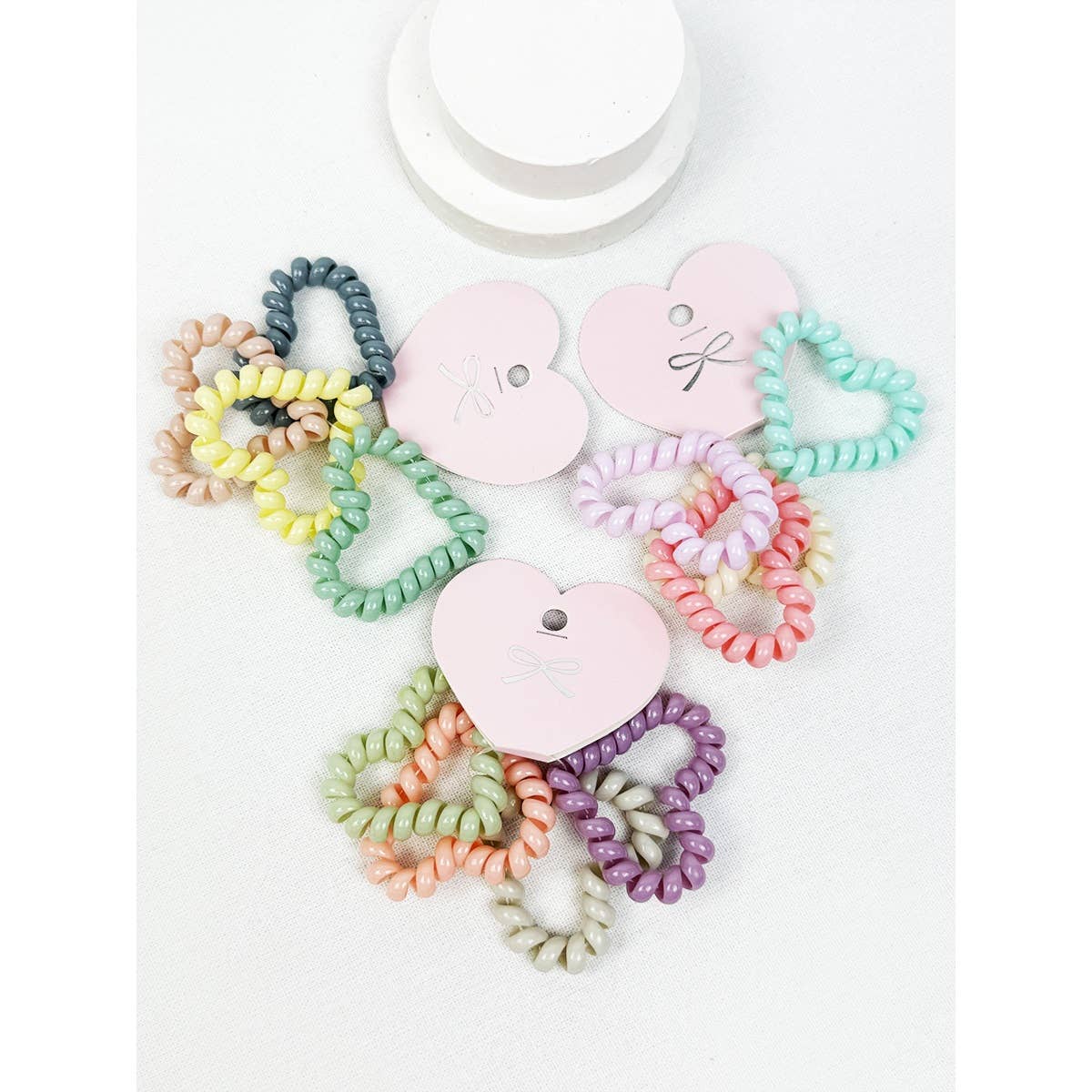 Heart Shape of Spiral Hair Tie Set