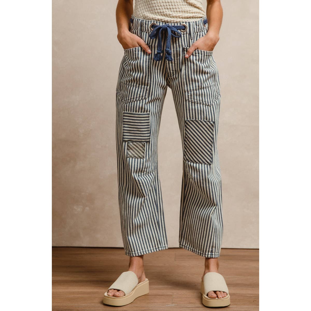 Striped Twill Pants
