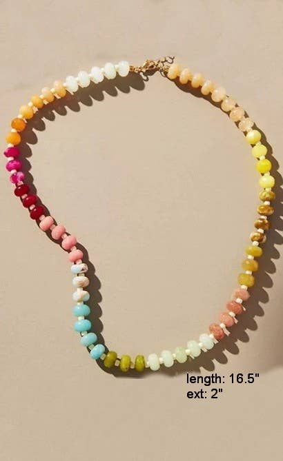 Stone Glass Bead Necklace