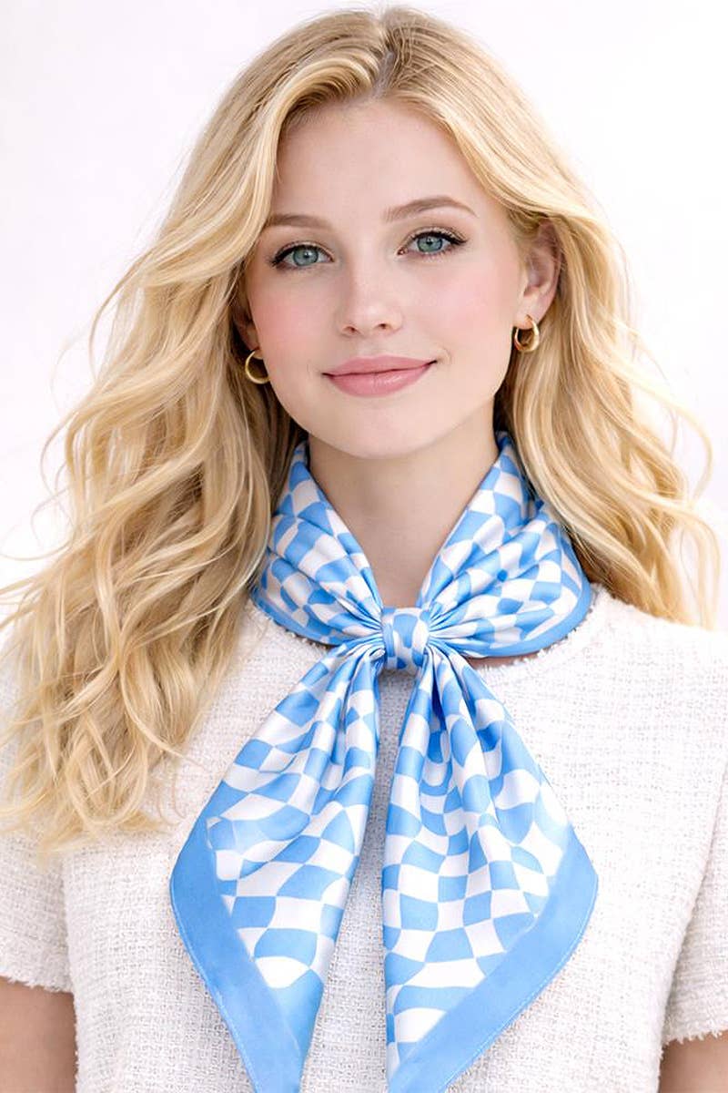 Wavy Square Print Square Scarf