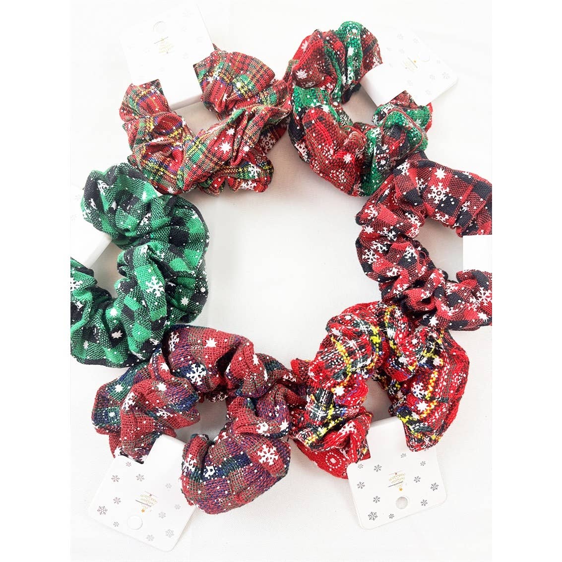 2 Pc Christmas Plaid Scrunchies