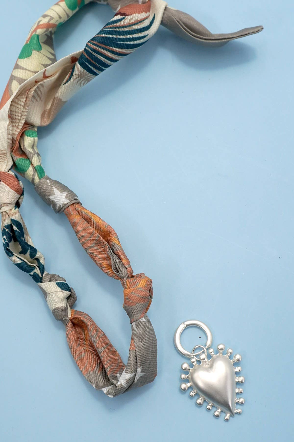 Handcrafted Scarf Interchangeable Charm Necklace