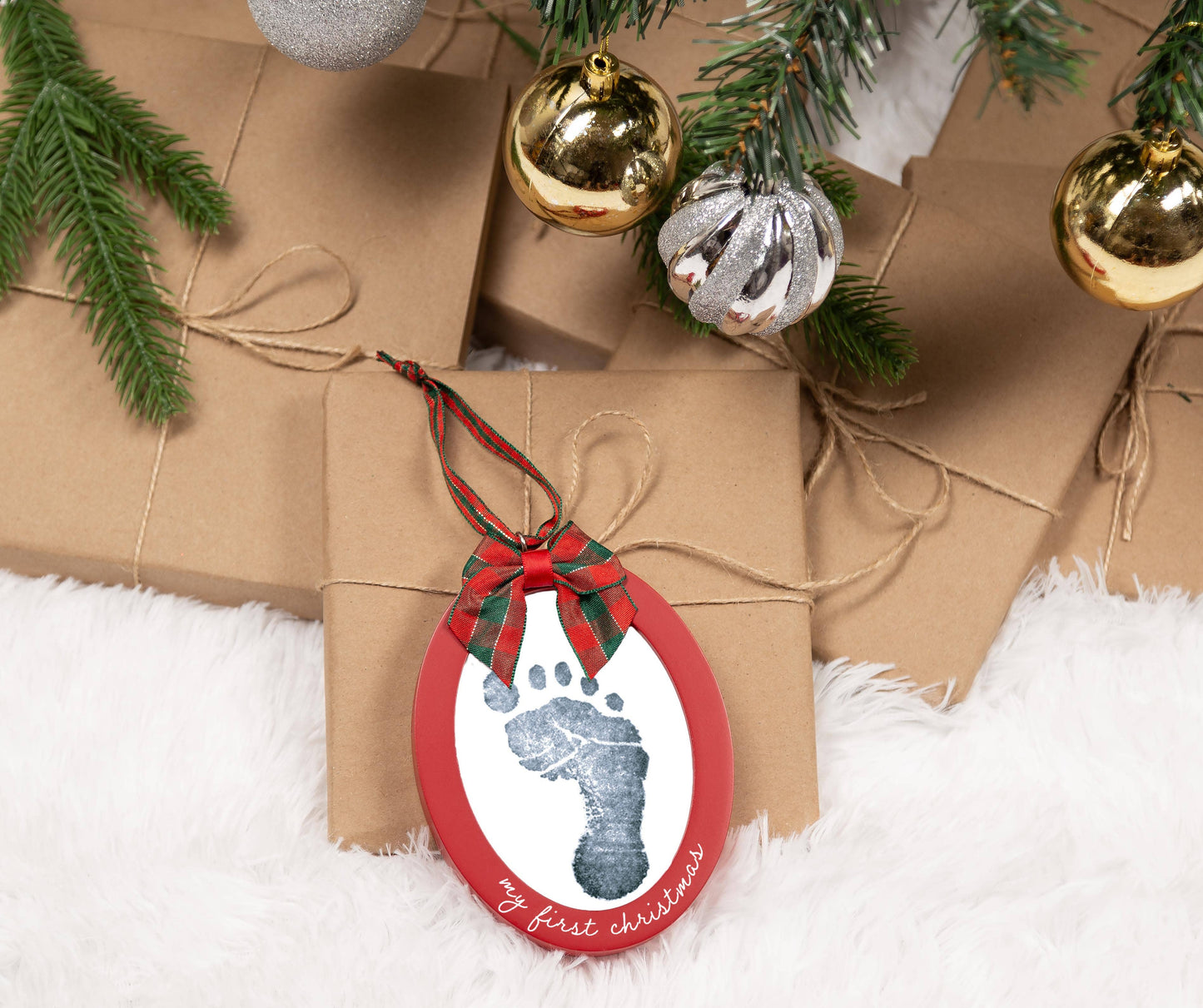 My First Babyprints Double-Sided Picture Christmas Ornament