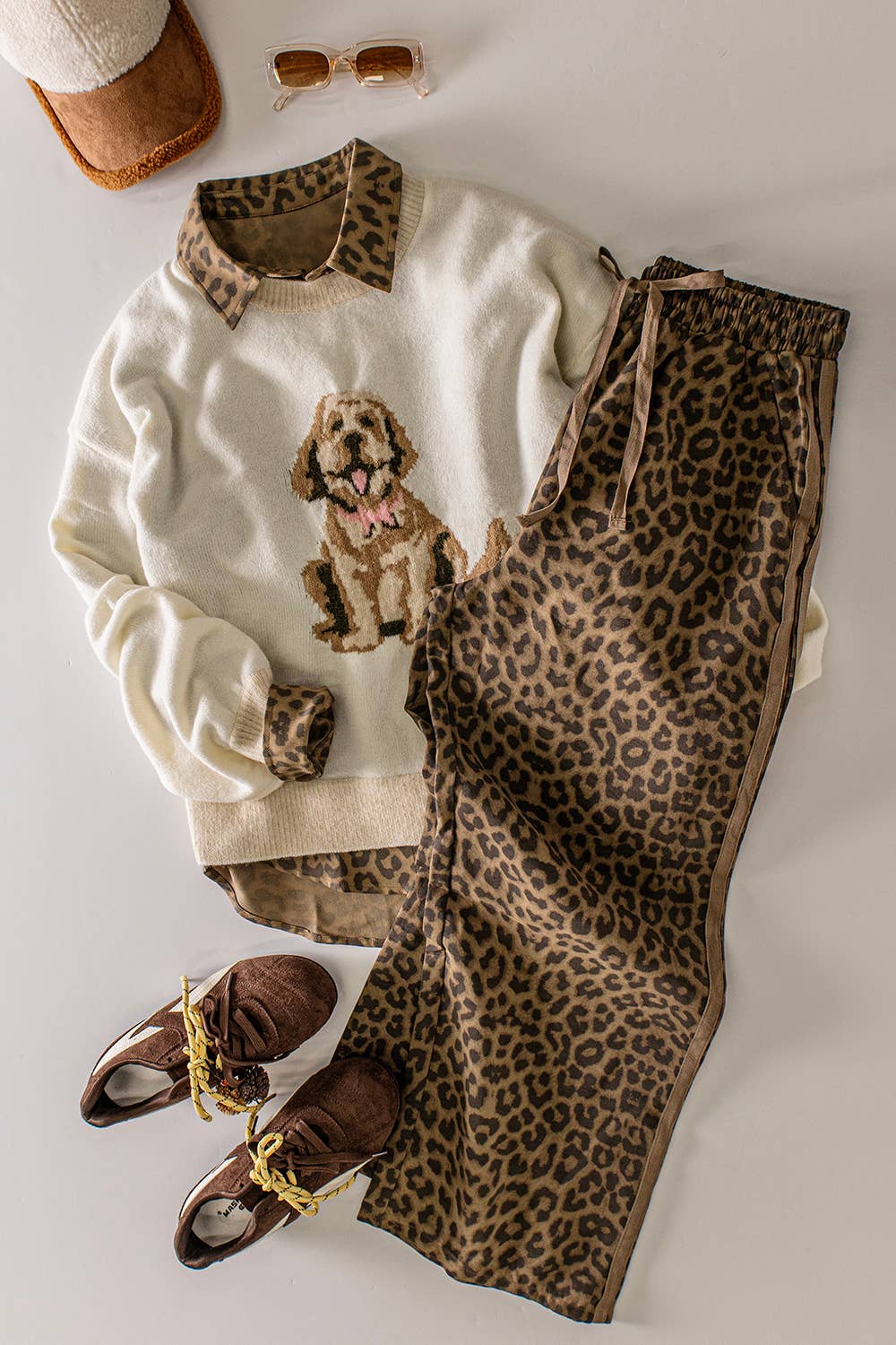 Leopard Cotton Twill Pants
