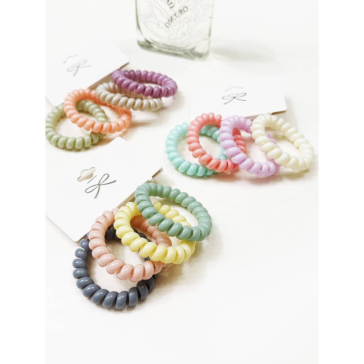 Pastel Spiral Hair Tie Set