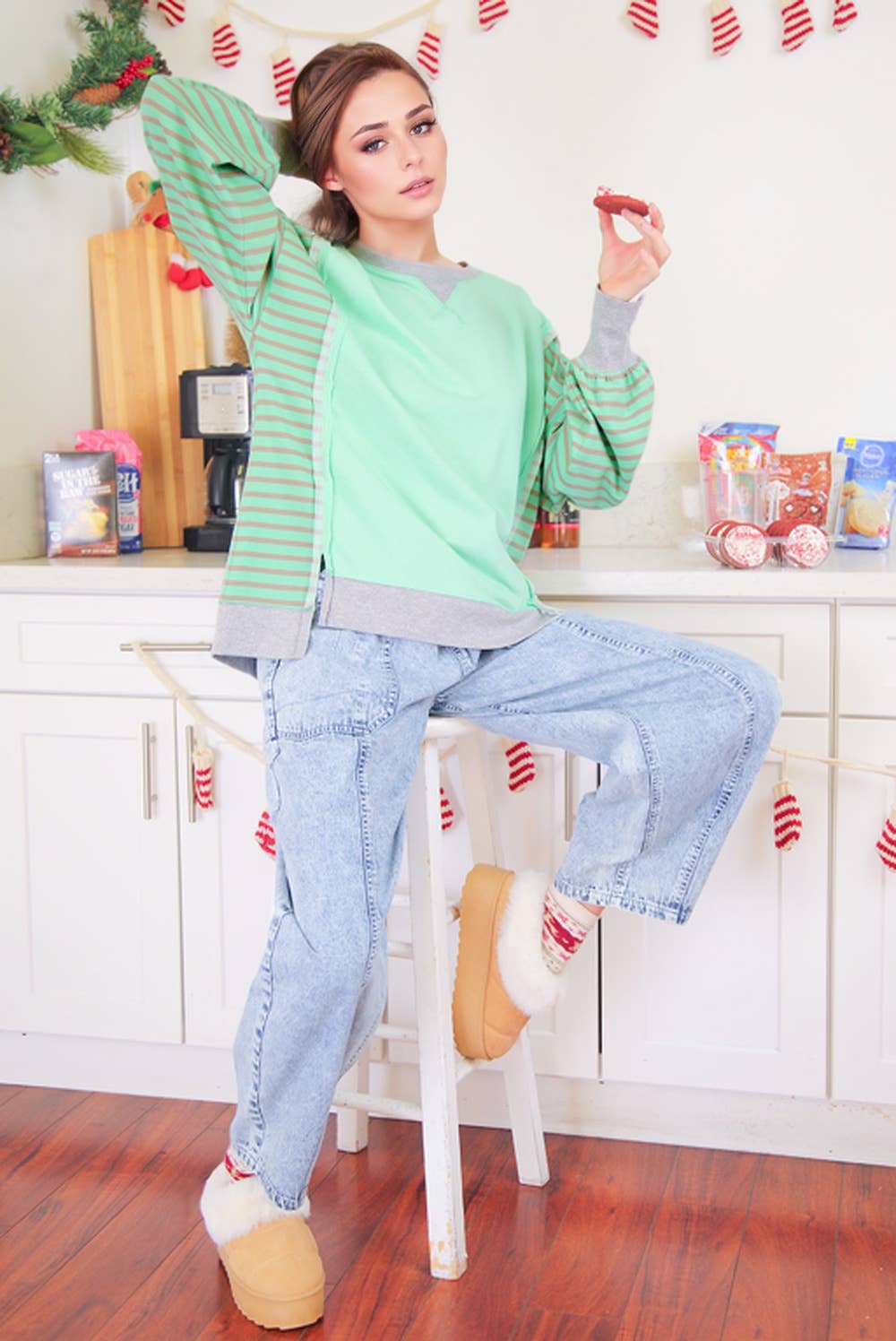 Oversized Striped Casual Knit Top