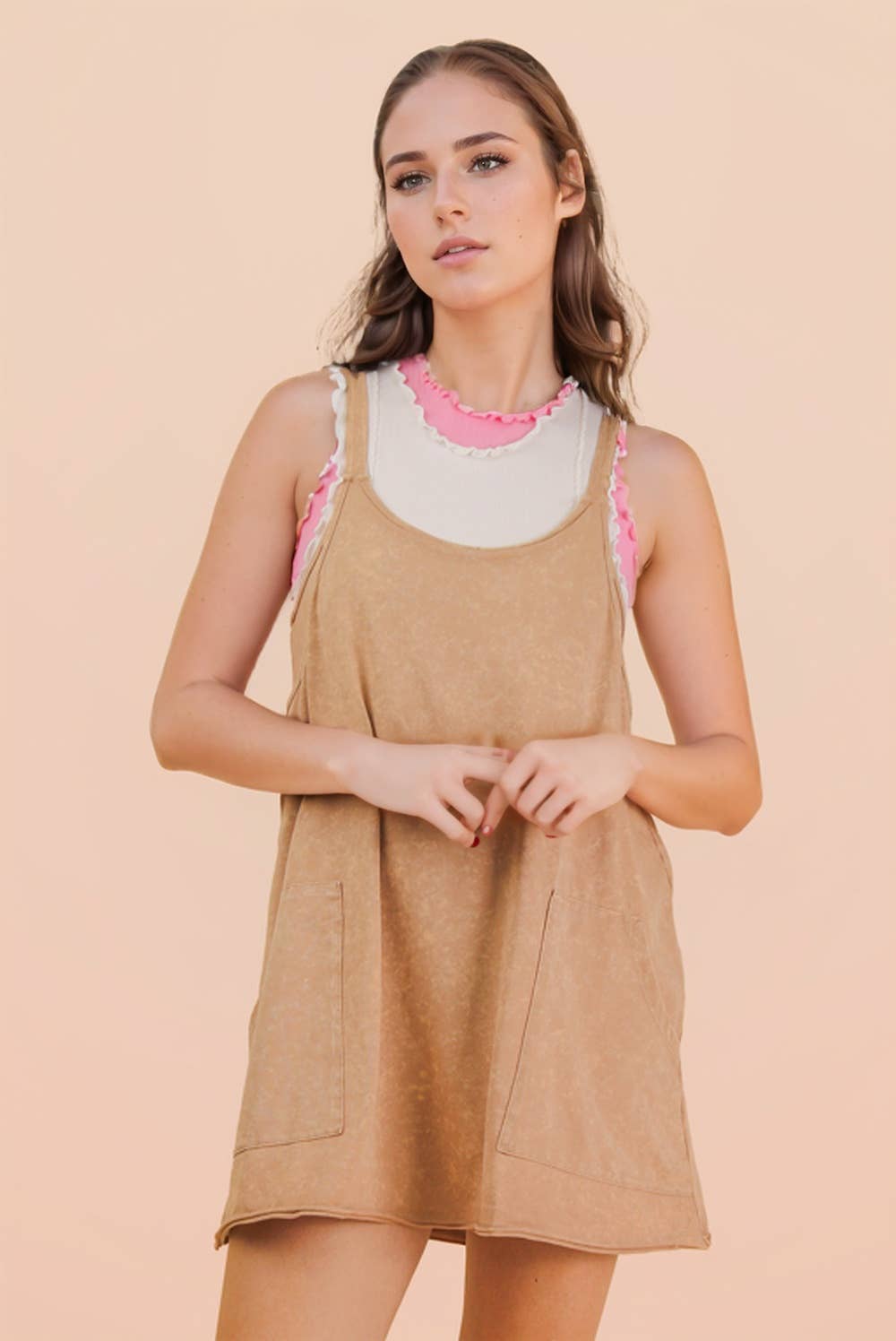 Mineral Washed Dress with Shorts Inside 