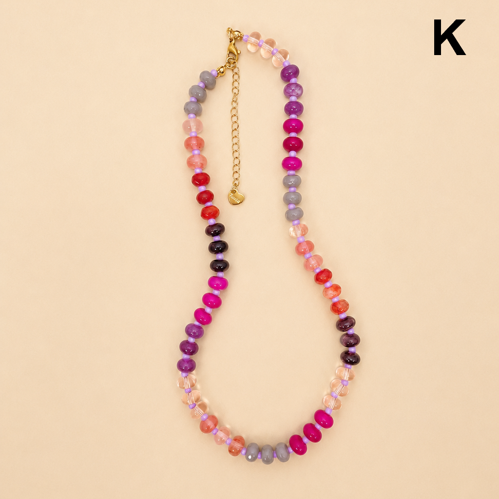 Stone Glass Bead Necklace