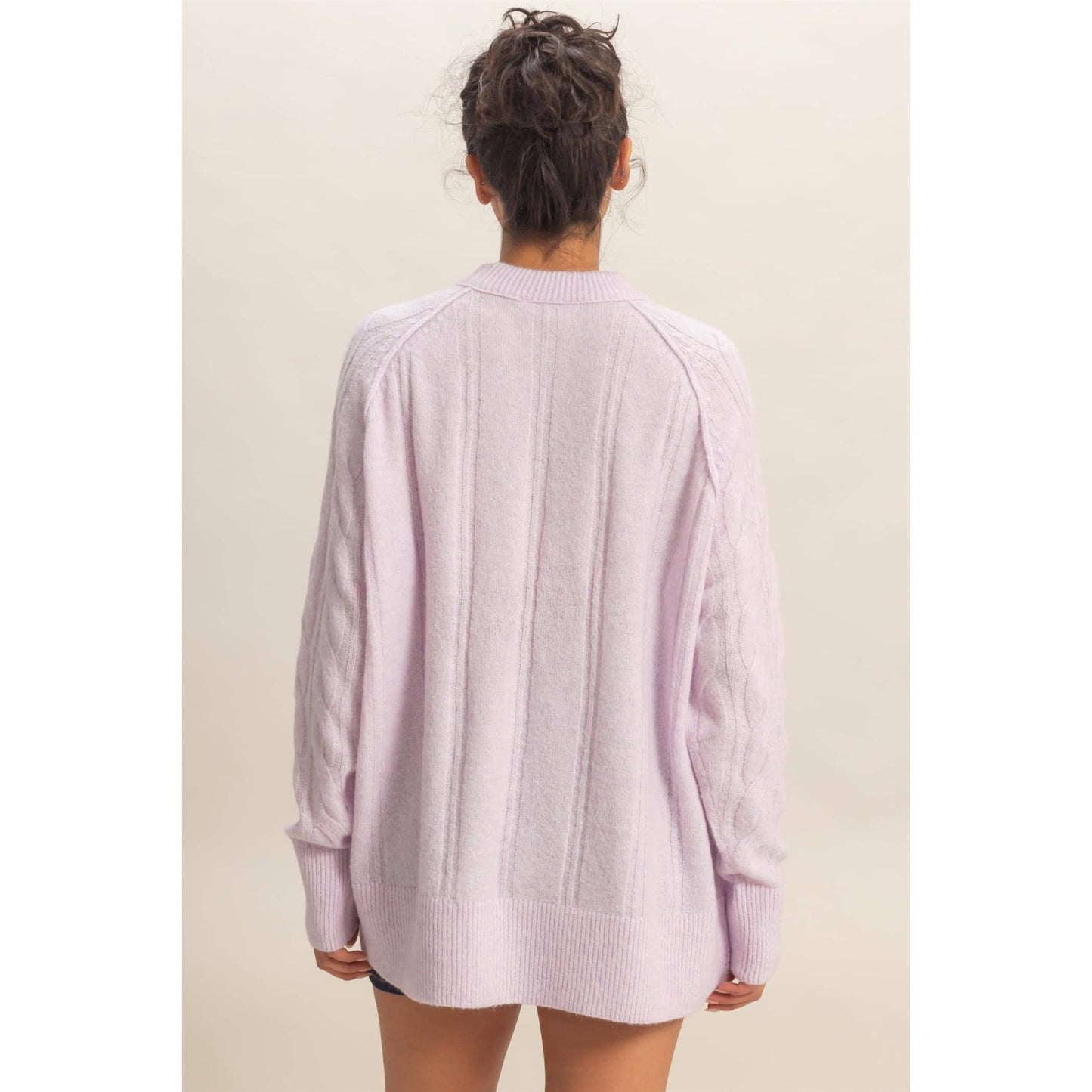 Crew Neck Cable Knit Sweater Pullover