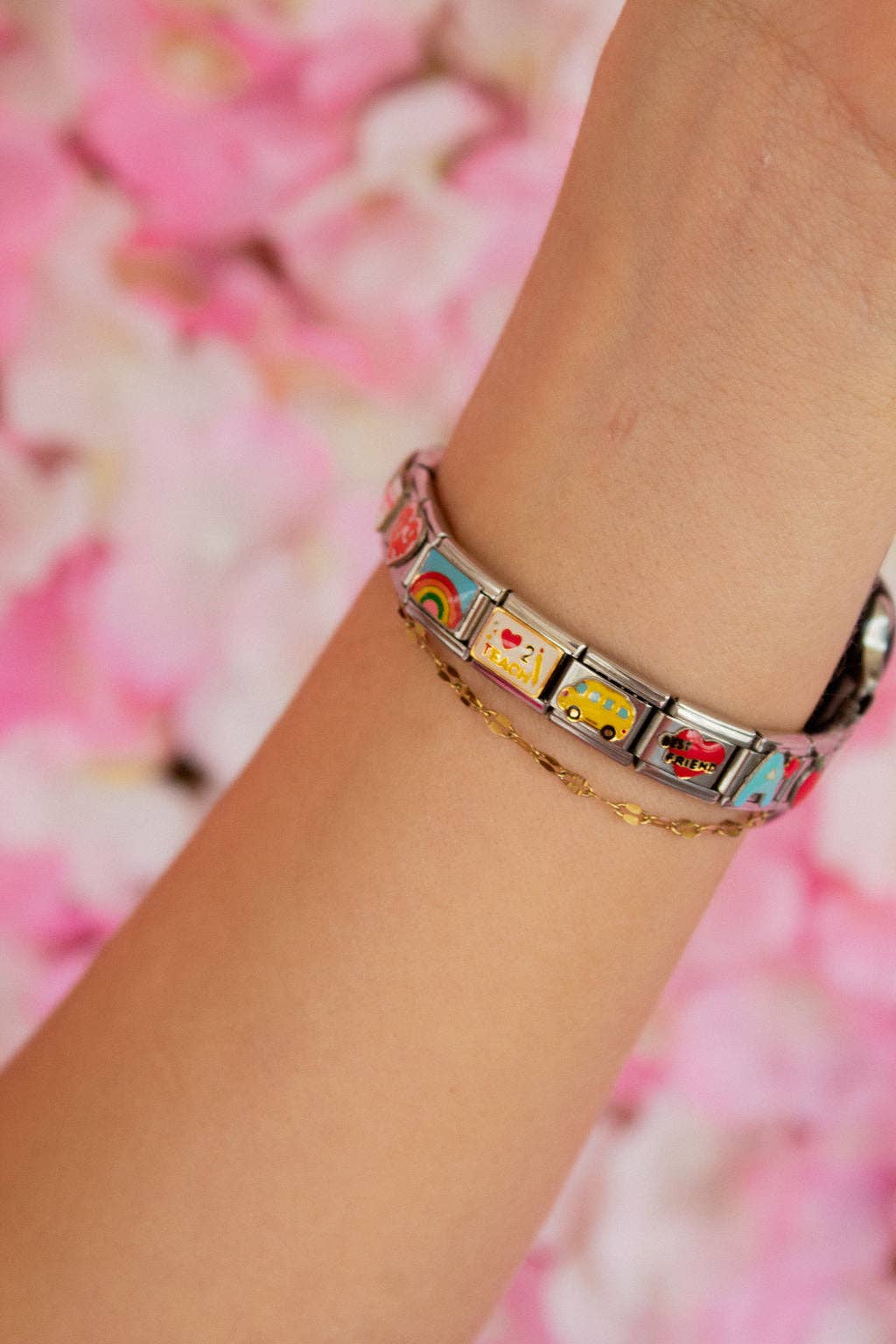 Silver Charm Watch Band