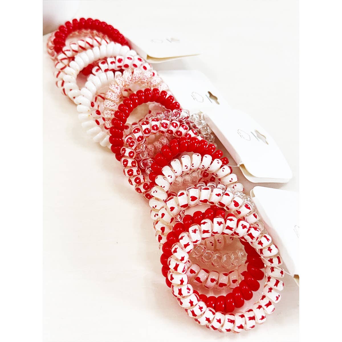Red Spiral Hair Ties