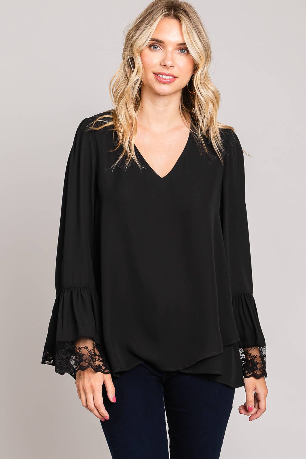 Lace Detail Long Sleeve Top