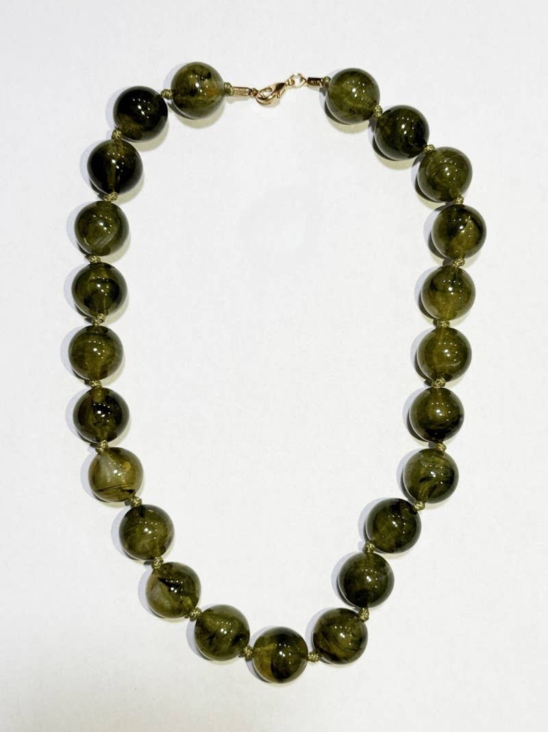 Natural Stone Stainless Steel Necklace