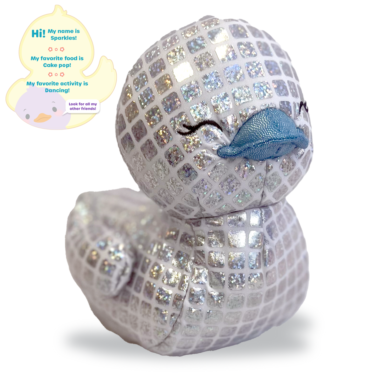 World's Softest Plush - 7" Sparkles Plush Duckee Highlandee