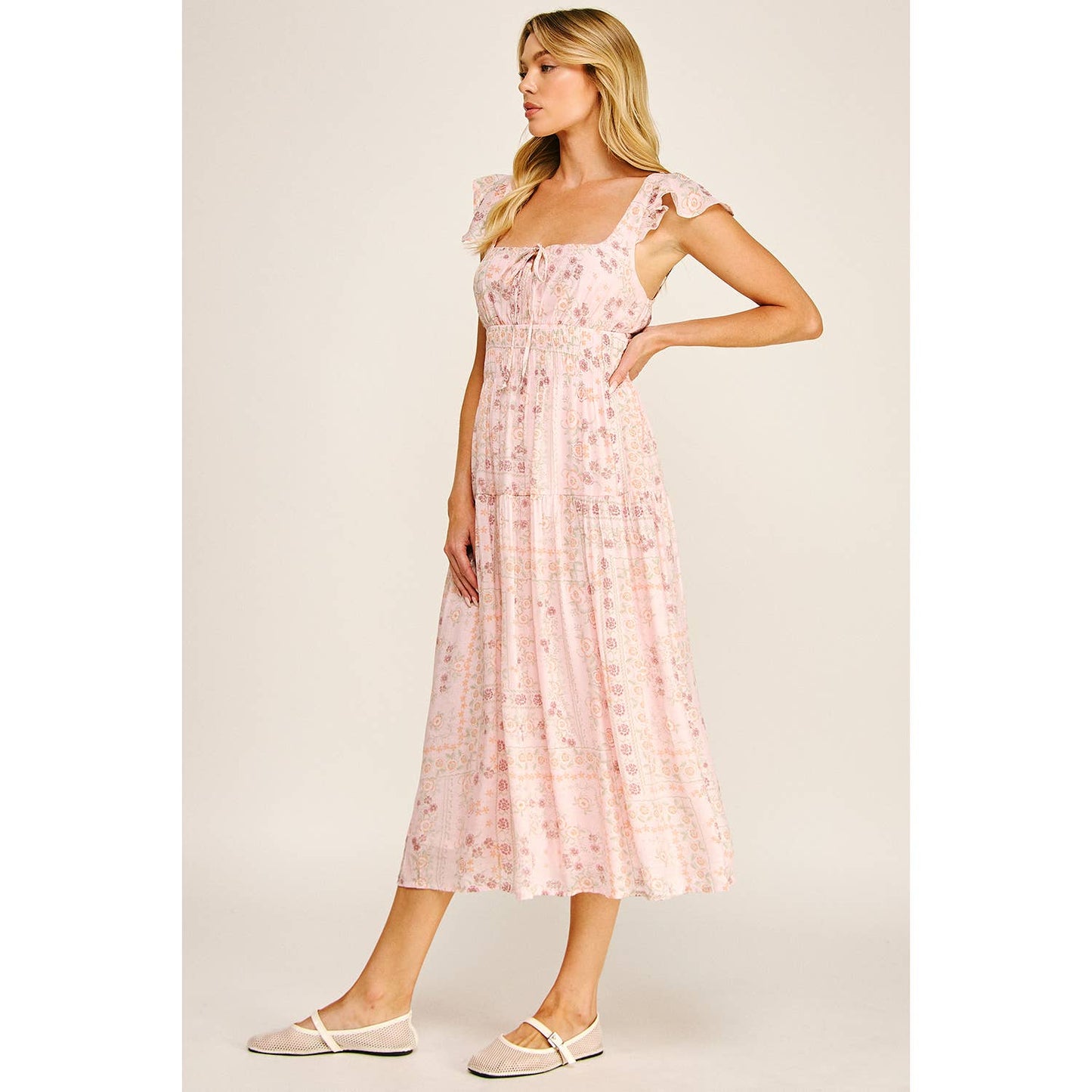 Patchwork Bloom Midi Dress