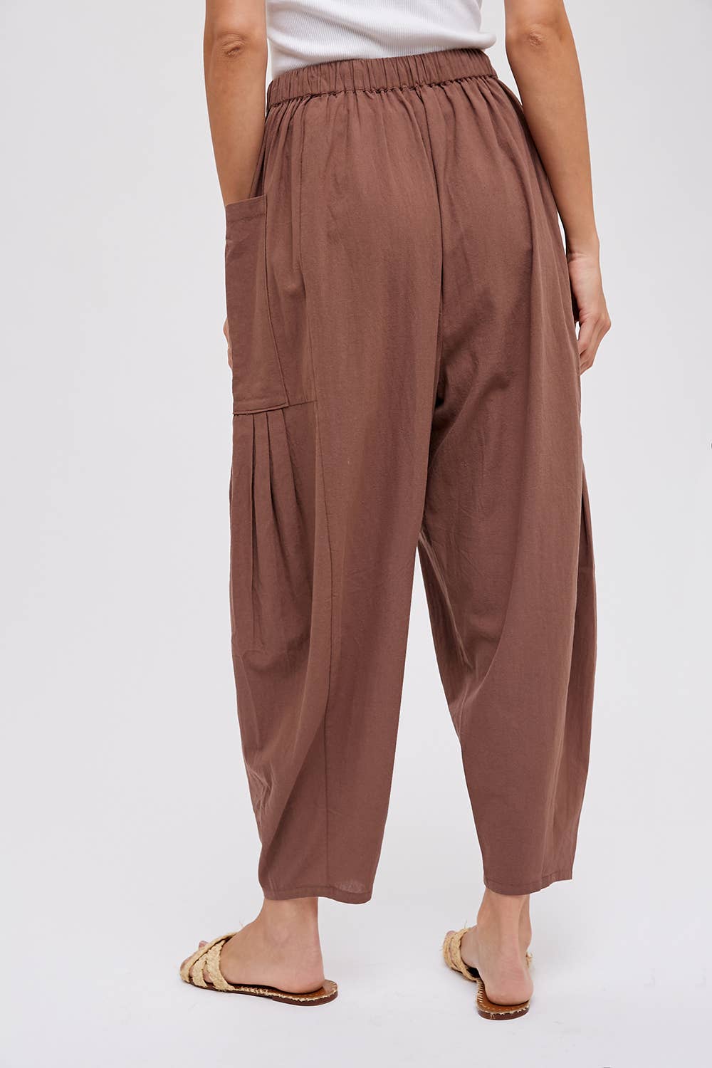 Linen Blend Wide Leg Pants