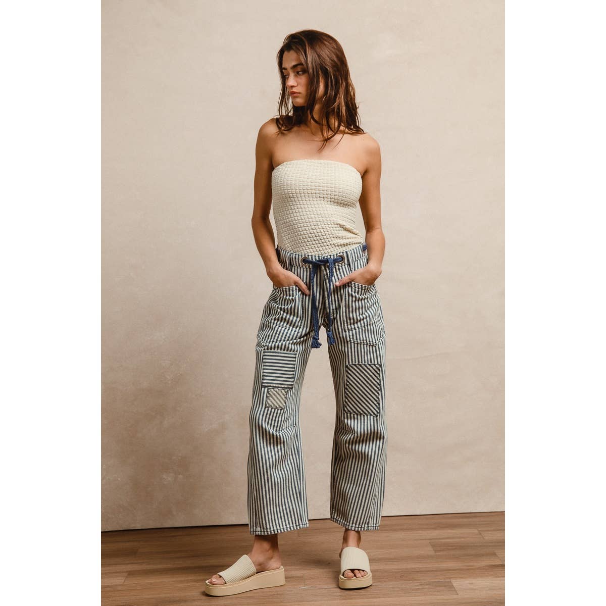Striped Twill Pants