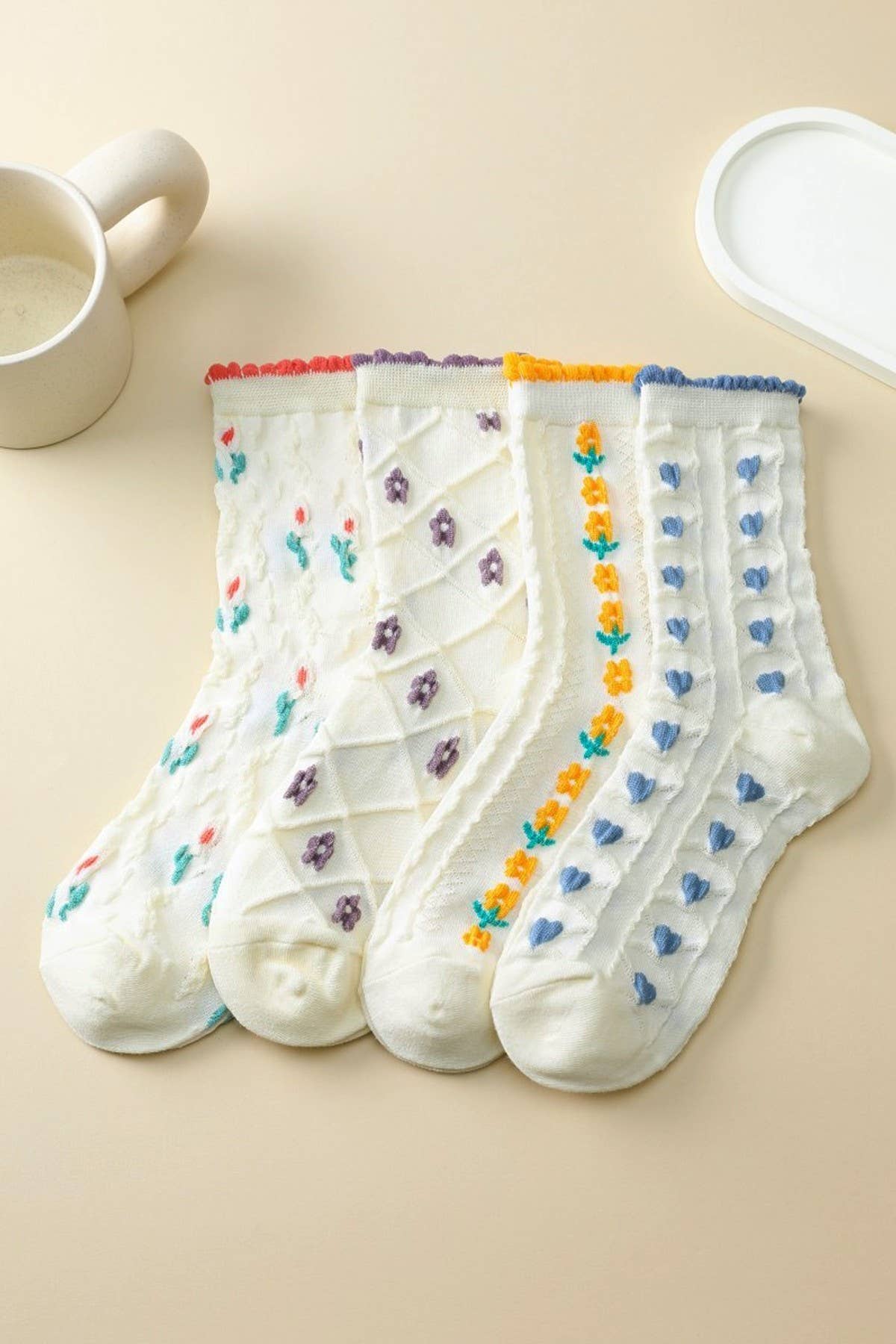 Embroidered Crew Sock