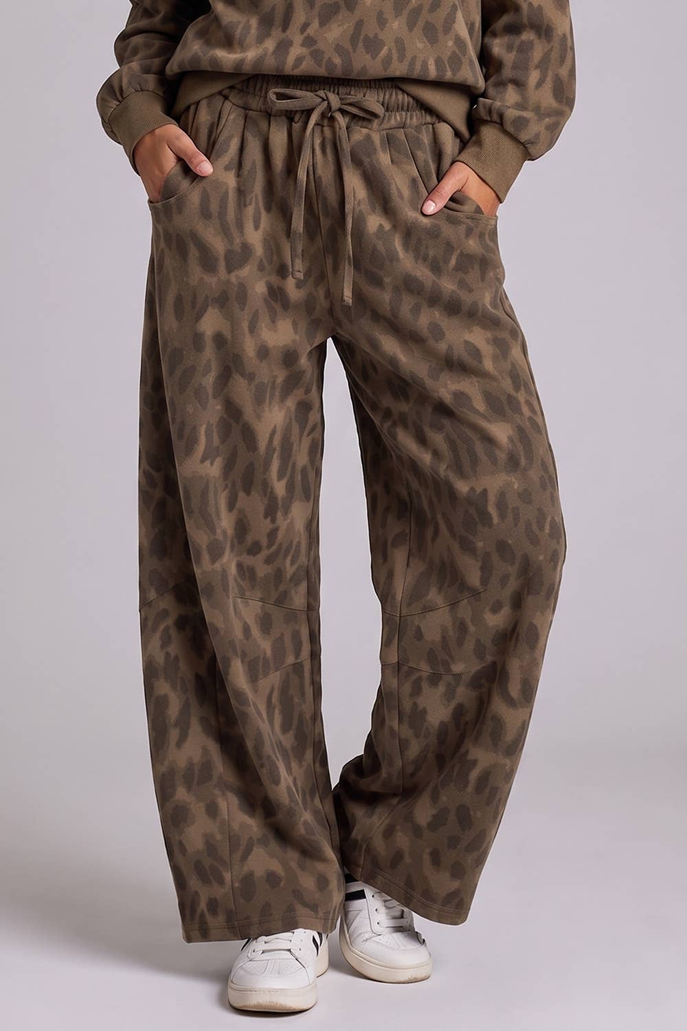 Leopard Barrel Relaxed Pants