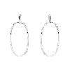 Silver Bar with Open Oval 2" Earring