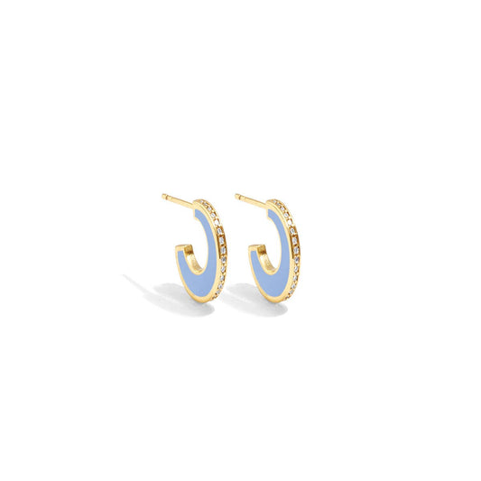 Mini Colorful Pave Hoops
