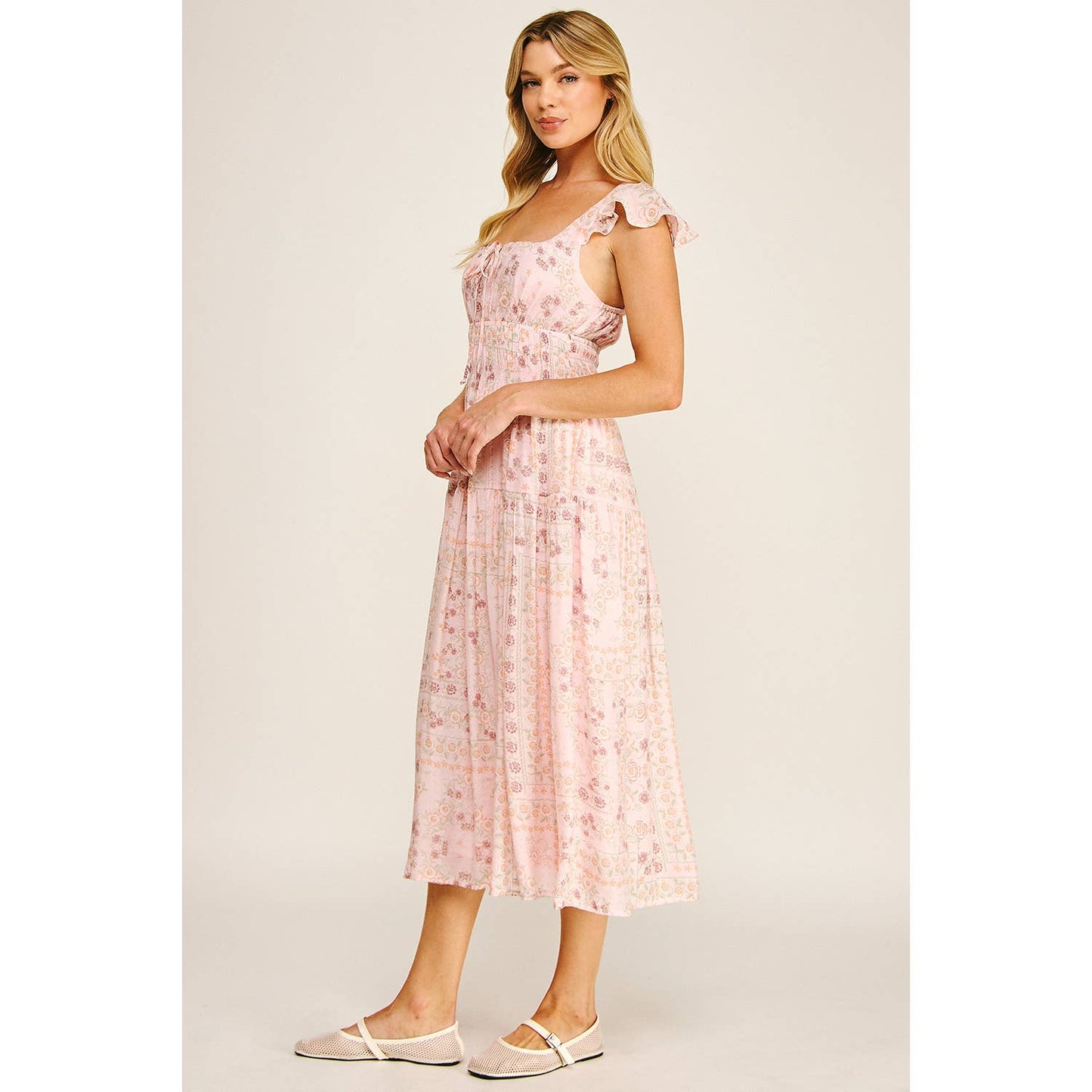 Patchwork Bloom Midi Dress