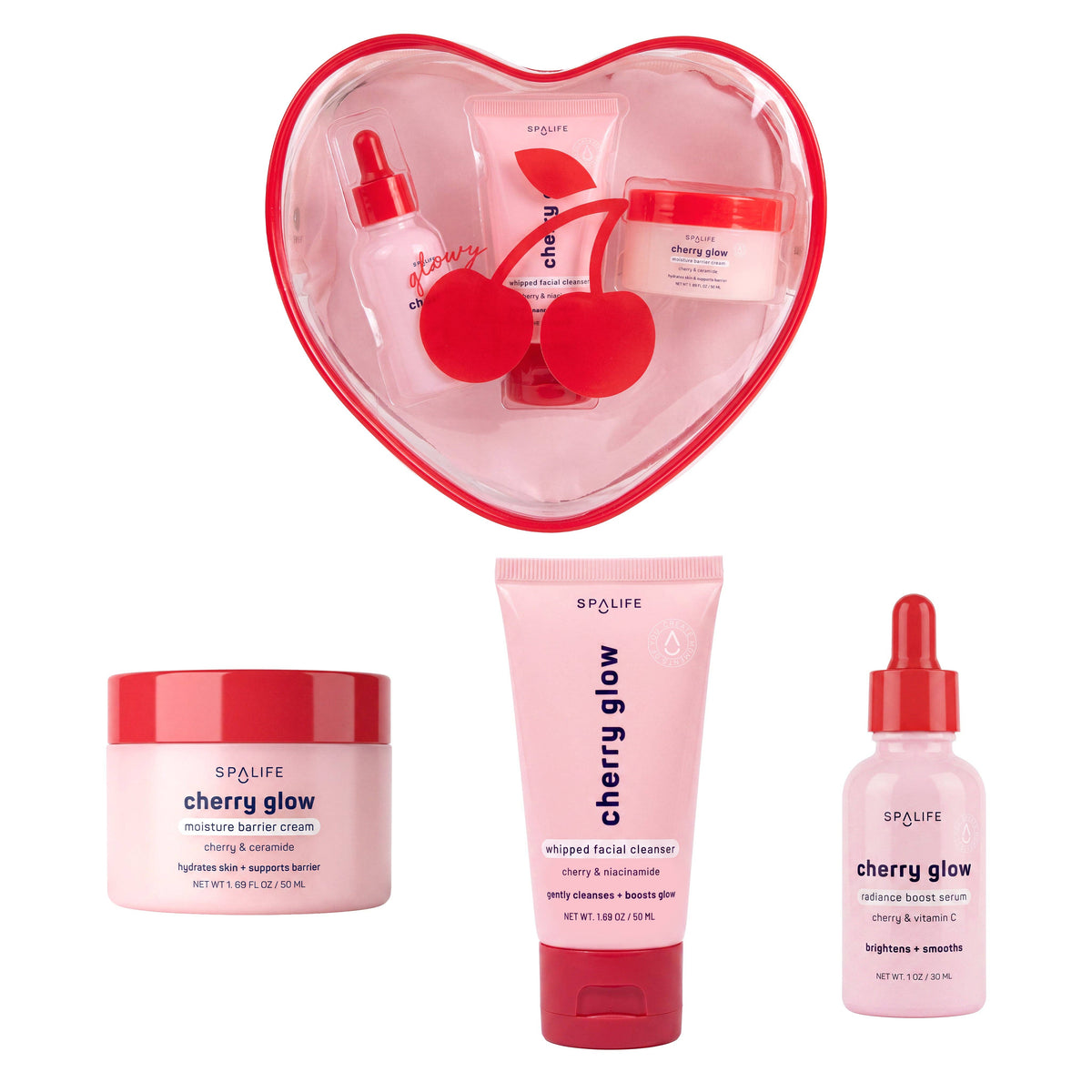 Christmas Holiday Cherry Glow Brightening SkinCare Set | 3 Piece Gift Set