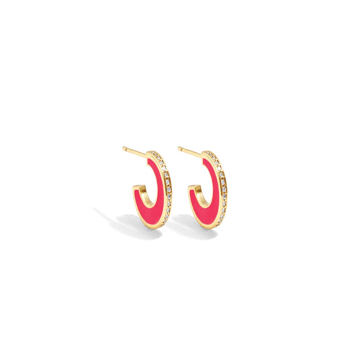 Mini Colorful Pave Hoops